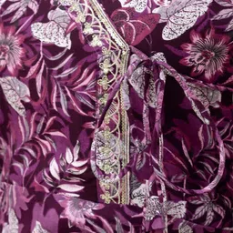 GUDWEARS Floral Printed V-Neck Sequins A-Line Kurta image 5