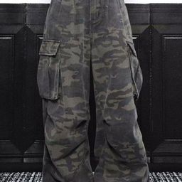 KPOP Men Camouflage Printed Comfort Loose Fit Trousers-picture-30