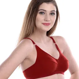 Samvar Maroon Cotton Non-Wired Non Padded Minimizer Bra image 2