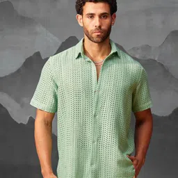 CMGE Men Relaxed Semi Sheer Casual Shirt-picture-21