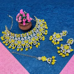 VATSALYA creation Rhodium-Plated Artificial Stones Alloy Jewellery Set-picture-10