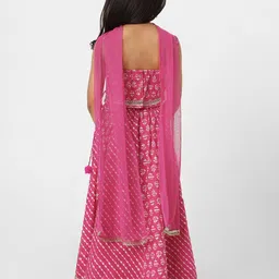 Nauti Nati Girls Printed Sequinned Pure Cotton Ready to Wear Lehenga & Blouse With Dupatta image 5