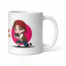 Mr UVD White & Pink Printed Ceramic Matte Mugs Set of Cups and Mugs image 5