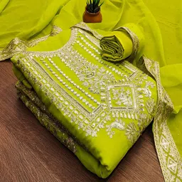 Lilots Embroidered Unstitched Dress Material-picture-15