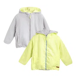 Cherry Crumble Unisex Kids Hooded Reversible Open Front Jacket image 3