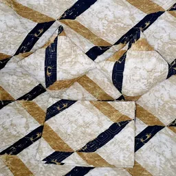 Homybees Multicoloured Geometric 220 TC Bedsheet with 2 Pillow Covers image 2