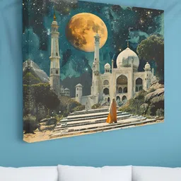 Livin'luxe Green & Grey Cosmic Muse Surreal Canvas Wall Art image 4