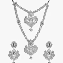 Women Click 2-Layered Stone-Studded & Beaded Jewellery Set-picture-30
