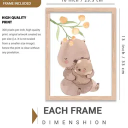 WALLLANE Set of 3 White Wood Animal Print Paintings image 4