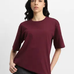 URBANICE Round Neck Drop-Shoulder Sleeves Cotton Oversized T-shirt-picture-13