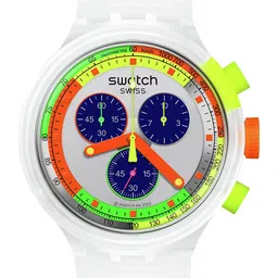 Swatch Unisex Printed Dial & Straps Analogue Watch SB02K100 image 1