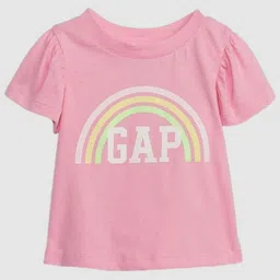 GAP Girls Brand Logo Printed Round Neck Pure Cotton Relaxed Fit T-shirt-picture-34