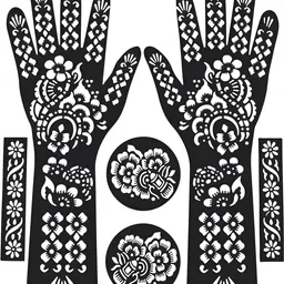 mehendiaura Mehandi AURA Stencil For Female hands bridal, Mehendi Design Sticker Stencil MEHENDI AURA F20 Herbal, Natural Stencil image 1