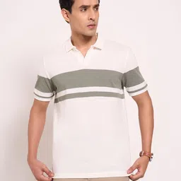 Peregrine by Pantaloons Men Striped Polo Collar Pockets Slim Fit T-shirt-picture-44