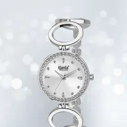 Ajanta Quartz Women Brass Patterned Dial & Bracelet Style Straps Analogue Watch AWC201KTL SSL-picture-46