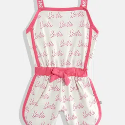Moms Love Infant Girls Barbie Printed Pure Cotton Basic Jumpsuit-image-52