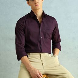 Arrow Men Slim Fit Solid Spread Collar Pure Cotton Casual Shirt-picture-24