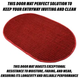 Aura Red & Green 3 Pieces Woolen Anti-Skid Doormats image 2