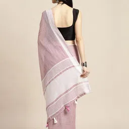 Mitera Woven Design Zari Linen Blend Saree image 4