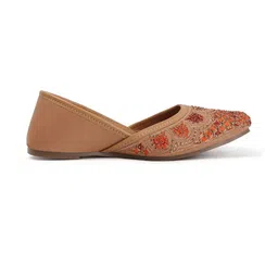 Anouk Women Beige Embellished Mojaris Flats image 2
