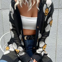 KPOP Women Floral Printed Longline Cardigan-picture-25
