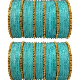 Shasmi Blue Glass Artificial Stones Bangle-picture-36