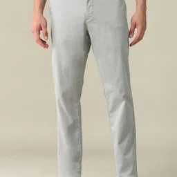 U.S. Polo Assn. Men Slim Fit Textured Dobby Mid-Rise Formal Trousers-picture-21