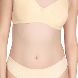 Liigne Pack Of 3 Solid Lightly Padded Non-Wired Pure Cotton Everyday Bra Lingerie Set image 5