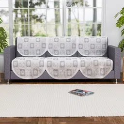Myntra Elegant Homes White 3 Seater Cotton Sofa Cover-picture-41