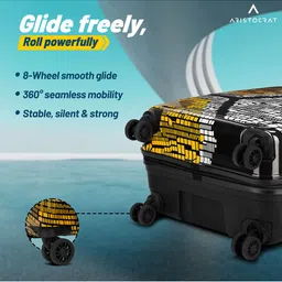 aristocrat Bruce Orange Large Hard Luggage 73cm Check-in Trolley Bag with 8-Wheel & Combination Lock image 3