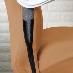 HOKIPO Caramel Brown 140 GSM Stretchable Executive High Back Chair Cover image 3