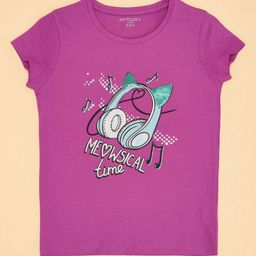 Pantaloons Junior Girls Graphic Printed Round Neck Cotton T-Shirt-picture-5