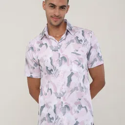 Style Matters Men Standard Fit Spread Collar Abstract Printed Cotton Casual Shirt-picture-24