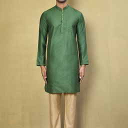 Arihant Rai Sinha Mandarin Collar Pure Cotton Straight Kurta & Pyjamas-picture-24