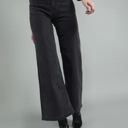 GUTI Women Wide Leg High-Rise Stretchable Jeans-image-25