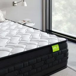 Wakeup India Riserox White & Black Quilted Zero Partner Disturbance Queen Size Mattress image 5