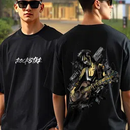 AUSK Typography Printed Round Neck Cotton Oversized T-shirt image 4