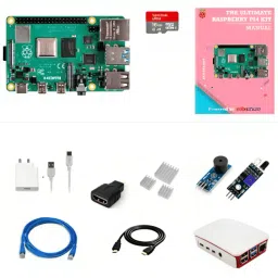 Raspberry Pi4 Model B 2GB Ultimate Kit with Pi4 2GB, Case, Power Adapter, Heatsink, Fan, 32GB SD Card, Sensors, Manual, HDMI and Ethernet Cable-picture-18