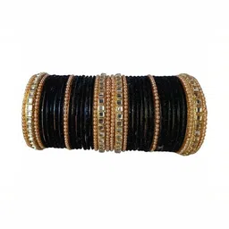 Luxurious jewells Set of 38 Stone-Studded & Beaded Bangles-picture-22