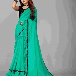 Flip The Style Sequinned Pure Georgette Saree-image-39