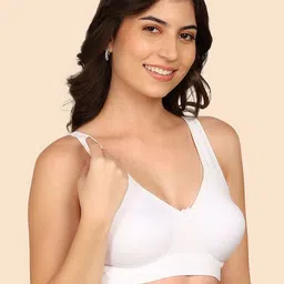 Komli Pack Of 2 Bonded Breathable Cotton Plus Size Full Coverage Non-Padded Bra image 2