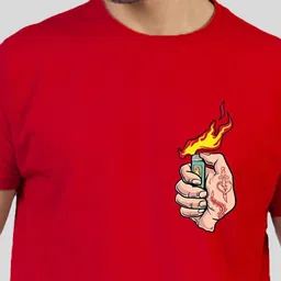 Greylongg Men Graphic Printed Round Neck Cotton T-shirt image 3