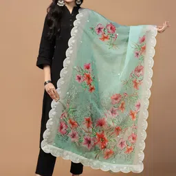Kaizen TEXO FAB Printed Organza Dupatta image 1