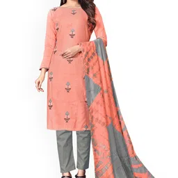 SAINOOR Embroidered Pure Cotton Unstitched Dress Material-picture-27