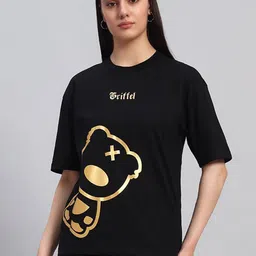 GRIFFEL Women Printed Drop-Shoulder Sleeves Ultralite T-shirt-picture-24