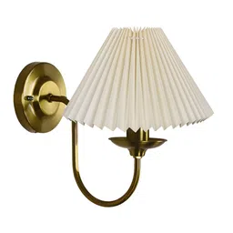 Homesake Gold-Toned & White Metal Frustum Shaped Wall Lamp image 5