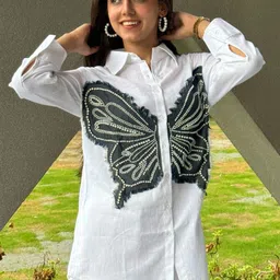 Blooming Tales Printed Collar-Neck Shirt With Palazzos Co-Ords image 5