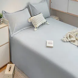 JC HOME Grey 140 TC Double King Bedsheet Set-2.30 m x 2.50 m image 3