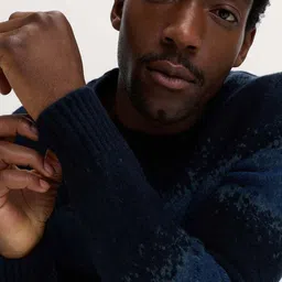 Marks & Spencer Men Ombre Striped Wool Pullover Sweater-picture-26