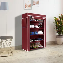 fabura 5 Shelf Plastic Pipe & Cover PP Collapsible Wardrobe image 1